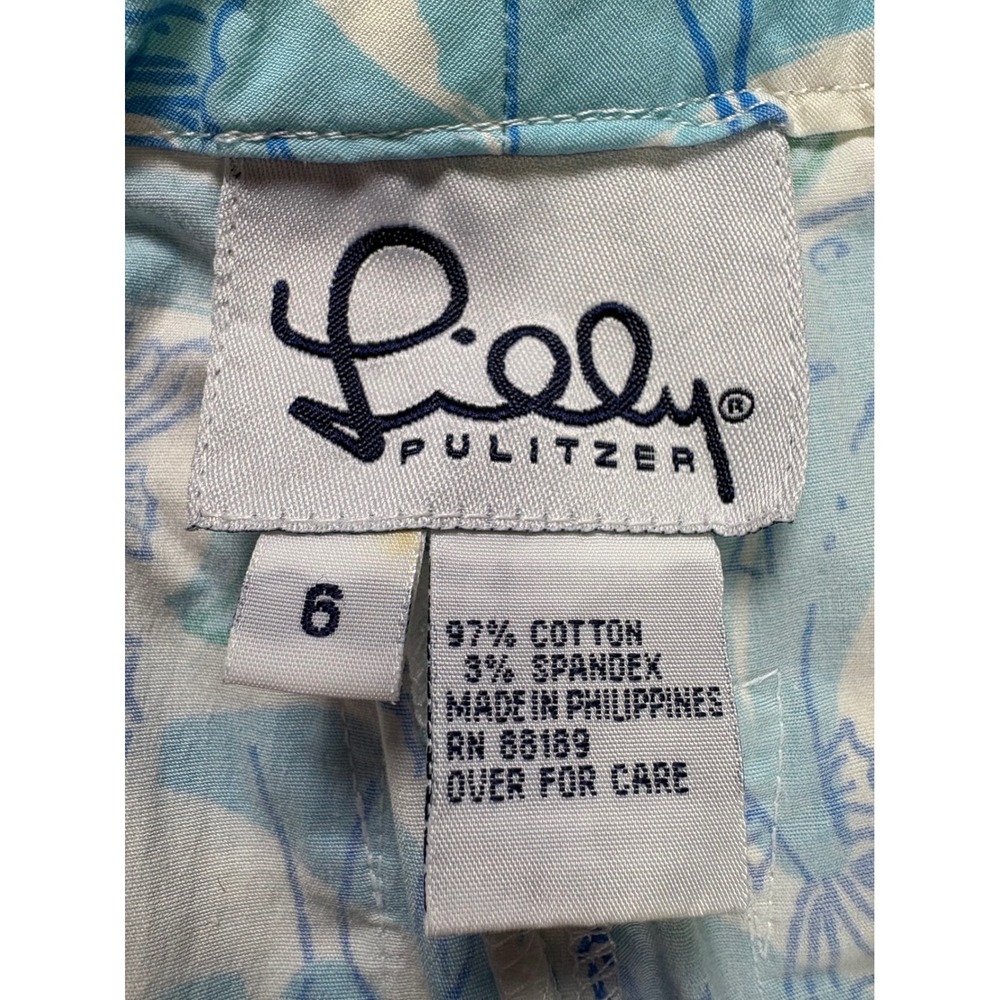 Vintage 90s Y2K Lilly Pulitzer Cropped Pants Capri S Swordfish Coastal Preppy - Picture 4 of 6
